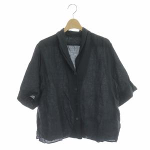 20SS SOFT LINEN シャツ 半袖 ショールカラー 2 チャコールグレー