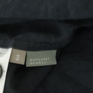 MARGARET HOWELL 20SS SOFT LINEN シャツ 半袖 ショールカラー 2 チャコールグレー