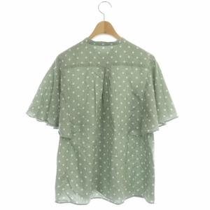 BEAUTY&YOUTH UNITED ARROWS 22SS ドットフレアスリーブブラウス シャツ 半袖 ミント
