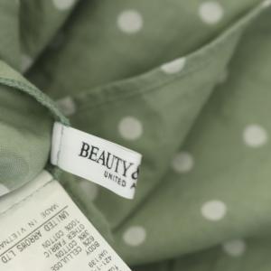 BEAUTY&YOUTH UNITED ARROWS 22SS ドットフレアスリーブブラウス シャツ 半袖 ミント
