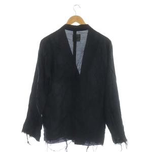 TAKAHIROMIYASHITATheSoloIst. double breasted pajama shirt シャツジャケット テーラード ダブル シルク混 薄手 46 濃紺
