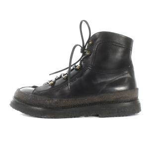 DOLCE&GABBANA マウンテンブーツ レースアップ レザー 8 26cm 黒 ブラック 5837