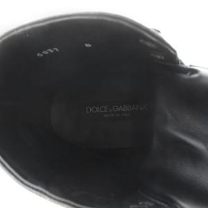 DOLCE&GABBANA マウンテンブーツ レースアップ レザー 8 26cm 黒 ブラック 5837