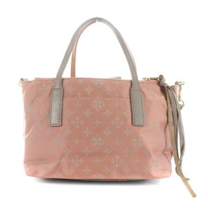 russet ハンドバッグ ショルダーバッグ 2way モノグラム ナイロン バイカラー ピンク グレー