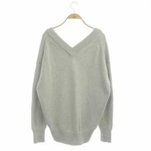 Deuxieme Classe Both neck Vコットンプルオーバー ニット セーター 長袖 F ライトグレー