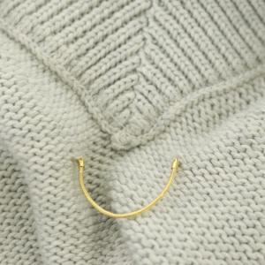 Deuxieme Classe Both neck Vコットンプルオーバー ニット セーター 長袖 F ライトグレー