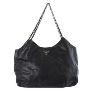 PRADA ワンショルダーバッグ レザー ロゴ チェーン 黒