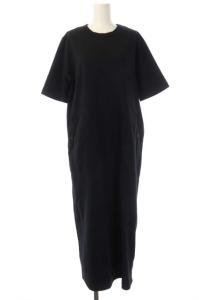 Range of Light Jersey Dress ワンピース 五分袖 ロング セミフレア プルオーバー XS 黒 ブラック