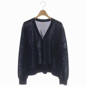 Cotton Nylon V Neck Cardigan カーディガン 長袖 Vネック S ネイビー