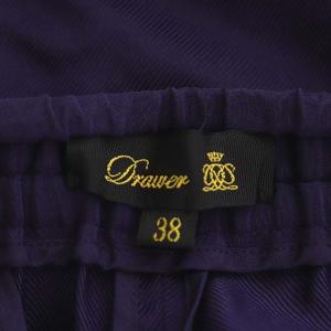 Drawer ドロスト イージーパンツ テーパード タック シルク混 38 紫 パープル