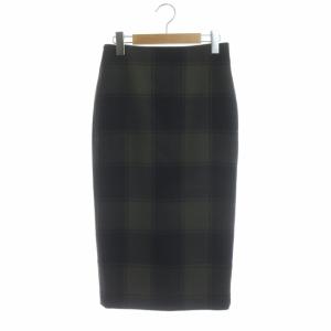 20AW SOFIE LONG SK CHECK タイトスカート ウール XS カーキ ネイビー