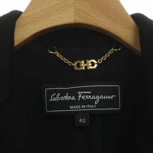 vintage】Salvatore Ferragamo カシミヤ混チェスター黒