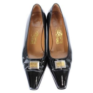 Salvatore Ferragamo パンプス エナメル 7.5 25cm  ブラック