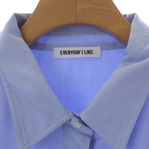 EVERYDAY I LIKE WASH シャツ ブラウス 長袖 前開き チュニック丈 ライトブルー