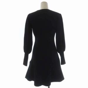 Spick&Span Cozue Anzai Spick 21AW ニットワンピース 膝丈 長袖 裾フレア ブラック