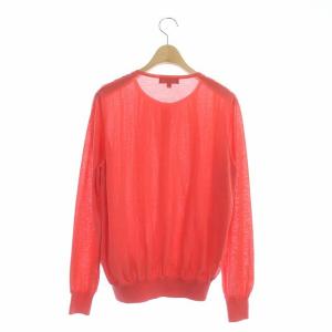 Drawer 18Gフロントギャザー ニットカーディガン コットン シアー 薄手 長袖 2 ピンク