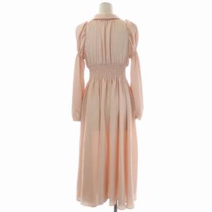 CELFORD 22SS ハンカチヘムサテンワンピース ロング パフスリーブ 長袖 36 ライトピンク