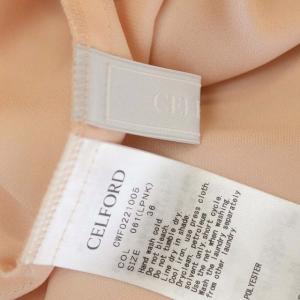 CELFORD 22SS ハンカチヘムサテンワンピース ロング パフスリーブ 長袖 36 ライトピンク