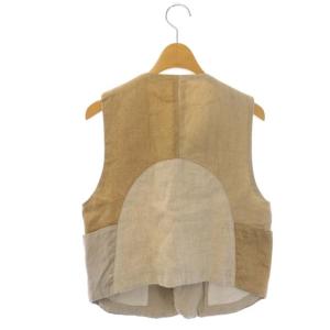 KAPITAL リネン ボタンデザイン ベスト ジレ 切替 XS ベージュ