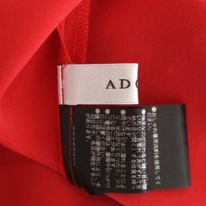ADORE マットジョーゼットブラウス Vネック プルオーバー ラッフル 五分袖 38 レッド