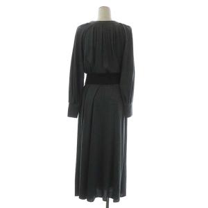 ADORE グラヴィアウールベルト付きワンピース ロング カシュクールデザイン 38 グレー