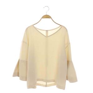 トリアセタックスリーブトップス ブラウス Vネック 長袖 36 アイボリー