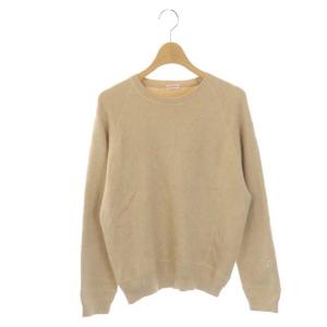 ウォッシャブルスウェット風ニット トレーナー プルオーバー 長袖 34 ベージュ
