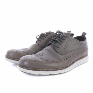 COLE HAAN GRAND OS スニーカー シューズ ウイングチップ レザー 8 1/2  グレー