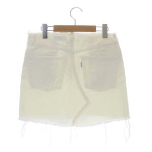 MADISONBLUE デニムスカート 台形 ミニ カットオフ ボタンフライ 01 ホワイト