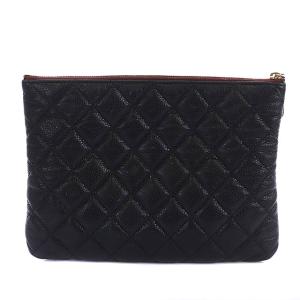 CHANEL キャビアスキン クラシック ポーチ ココマーク レザー 18番台 黒