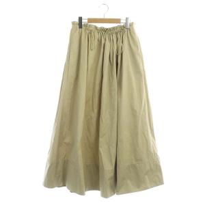 20SS ギャザー ロングスカート マキシ丈 ドロスト 38 ベージュ