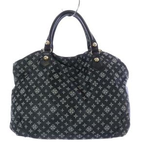 russet ハンドバッグ モノグラム 総柄 ナイロン 黒 ブラック