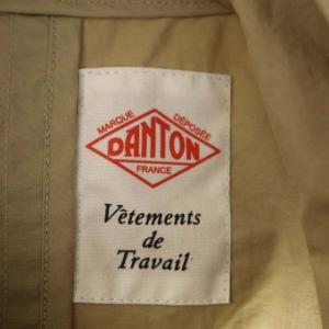 DANTON ナイロンタフタ フード付き ワークコート スプリングコート ロング 34 ベージュ