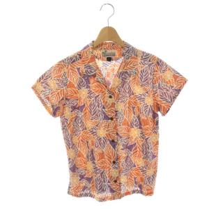 pataloha アロハシャツ オープンカラーシャツ 開襟シャツ 半袖 4 紫 オレンジ アイボリー