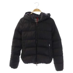 THIADUE フード ダウンジャケット ジップアップ ウール カシミヤ混 38 ダークグレー