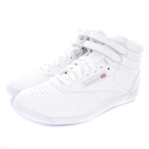 Reebok HI FREESTYLE HI ハイカットスニーカー ロゴ レザー 25cm ホワイト