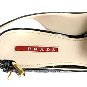 PRADA SPORT サンダル ウェッジソール パテントレザー 35 ブラック