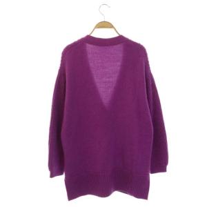 Diagram GRACE CONTINENTAL カーディガン ニット アラン畦 長袖 オーバーサイズ 36 パープル