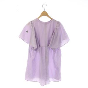 BORDERS at BALCONY ダンスキン FLARE SLEEVE TEE トップス カットソー フレンチスリーブ 半袖 38 紫 パープル ラベンダー