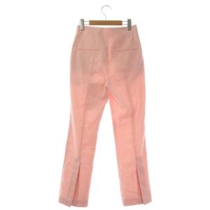 UNITED ARROWS リネン 裾スリット タックパンツ ハイライズ 36 ピンク