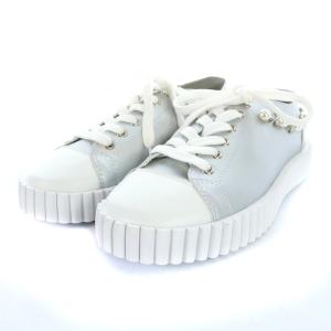 Chesty スニーカー 厚底 ビジュー フェイクレザー M シルバー