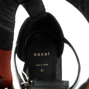 sacai サンダル ストラップ レザー 37 24cm マルチカラー