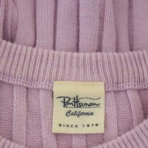 Ron Herman ワンピース リブニット ロング フレア 半袖 クルーネック リネン混 XS ピンク