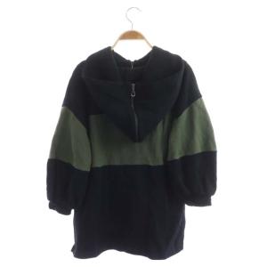 Grace Class 裏毛バイカラートップス パーカー トレーナー スウェット ハーフジップ 36 カーキ ブラック