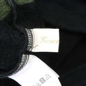 Grace Class 裏毛バイカラートップス パーカー トレーナー スウェット ハーフジップ 36 カーキ ブラック