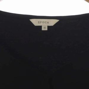 EPOCA 袖シースルーフリルブラウス プルオーバー 七分袖 シアー シフォン 40 ブラック