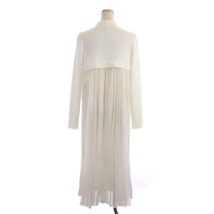 EPOCA 21SS ニットコート バックプリーツ 切替 40 ホワイト