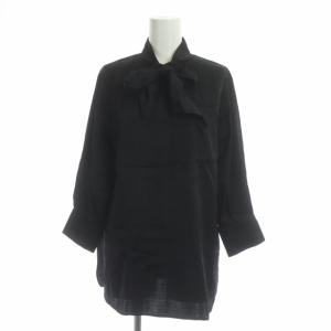 EPOCA 21SS セットアップ ジャカードボウタイブラウス 七分袖 プリーツスカート ロング 40 ブラック