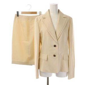 コレクション スーツ セットアップ テーラードジャケット 2B 背抜き シルク混 タイトスカート ひざ丈 38