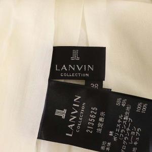 LANVIN コレクション ラメジャカード ノースリーブブラウス シャツ 総柄 38 白 オフホワイト ゴールド